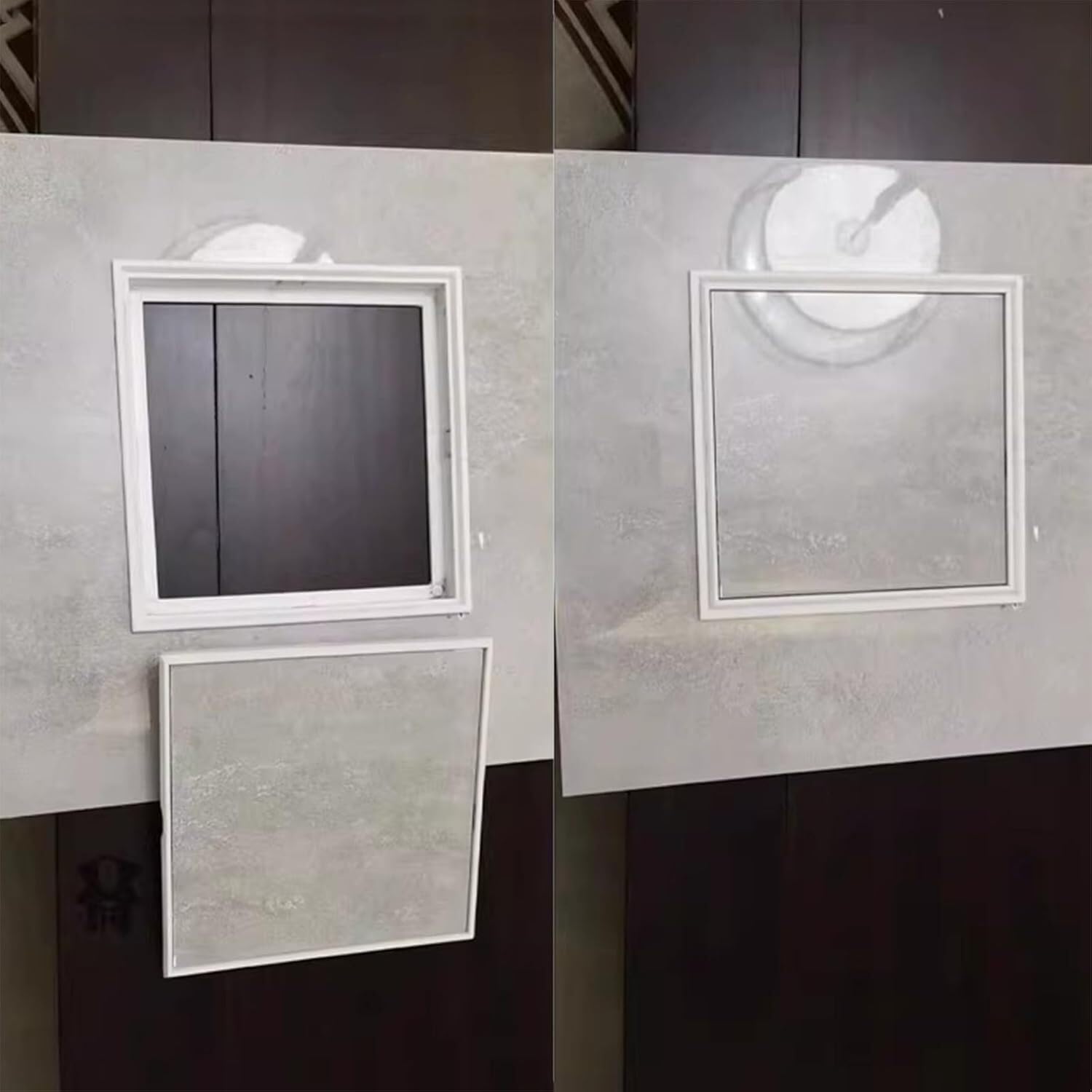 k3Mq9Rw Recessed Access Panel Small Square Access Panel For Tile Walls, Plastic Wall Opening Cover(White,20x20cm (7 7/8" x7 7/8"))