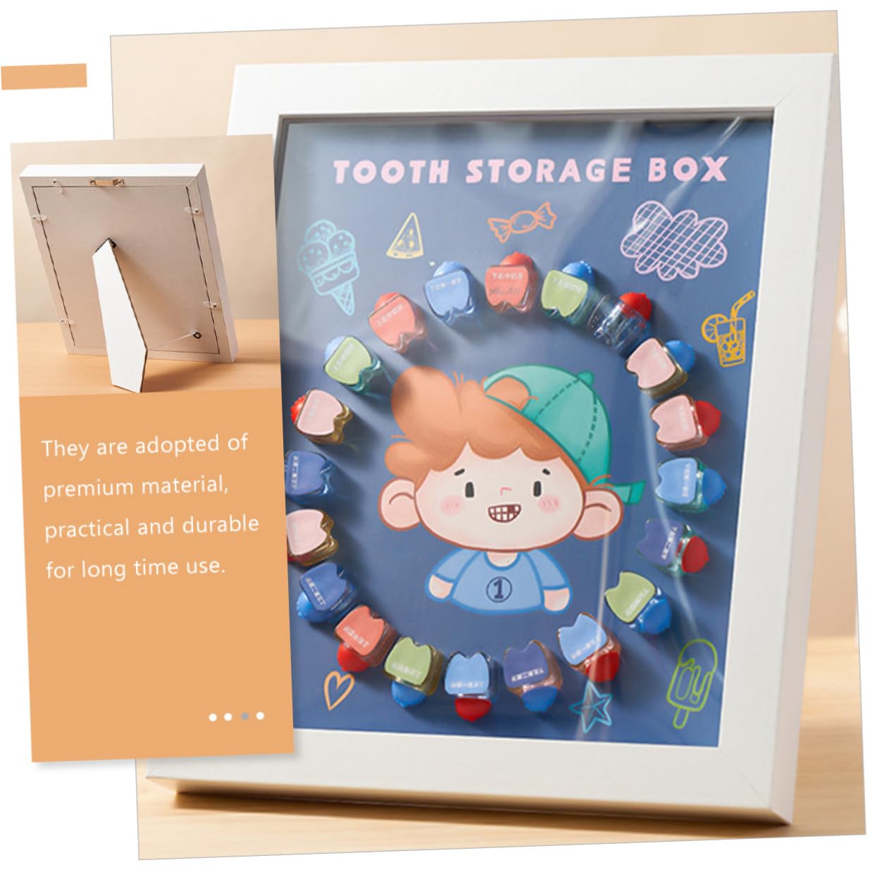 HEMOTON Scatola Porta-dentini Unica - Per La Fatina Dei Dentini Del Neonato Cornice Porta-denti Creativa Scatola Dei Ricordi Per Bambini