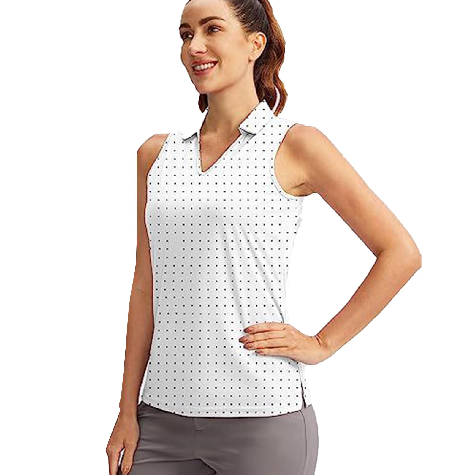 Tsophreniq V-Neck T-Shirt Sleeveless Golfs Shirt Quick Drying Running Top Tennis Sports Athletic Tanks Top Women ' s Sleeveless