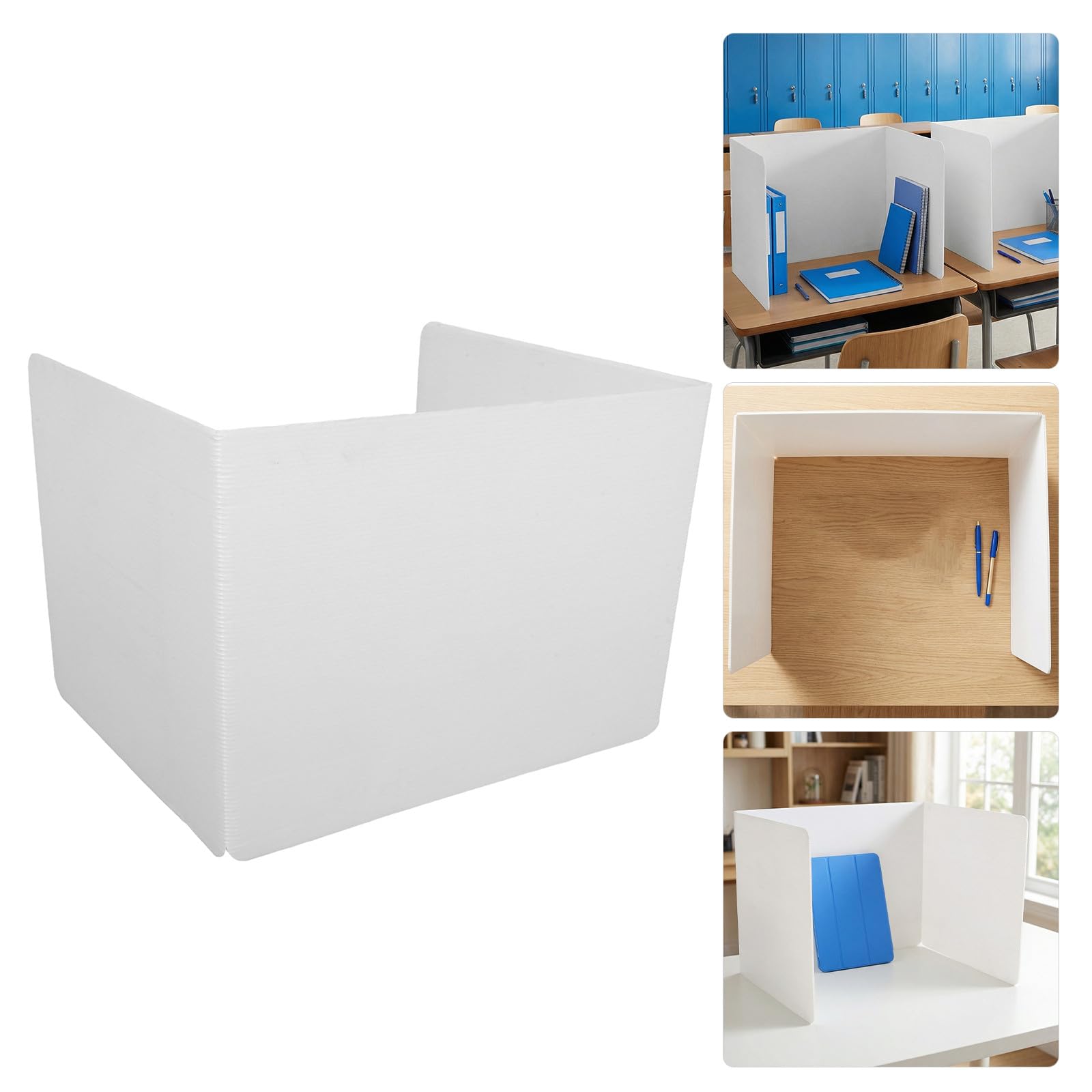 Cabilock 3 Piezas Panel de Privacidad y Material Plástico Blanco Instalación Flexible para Escritorio de para Exámenes y Aprendizaje Individual