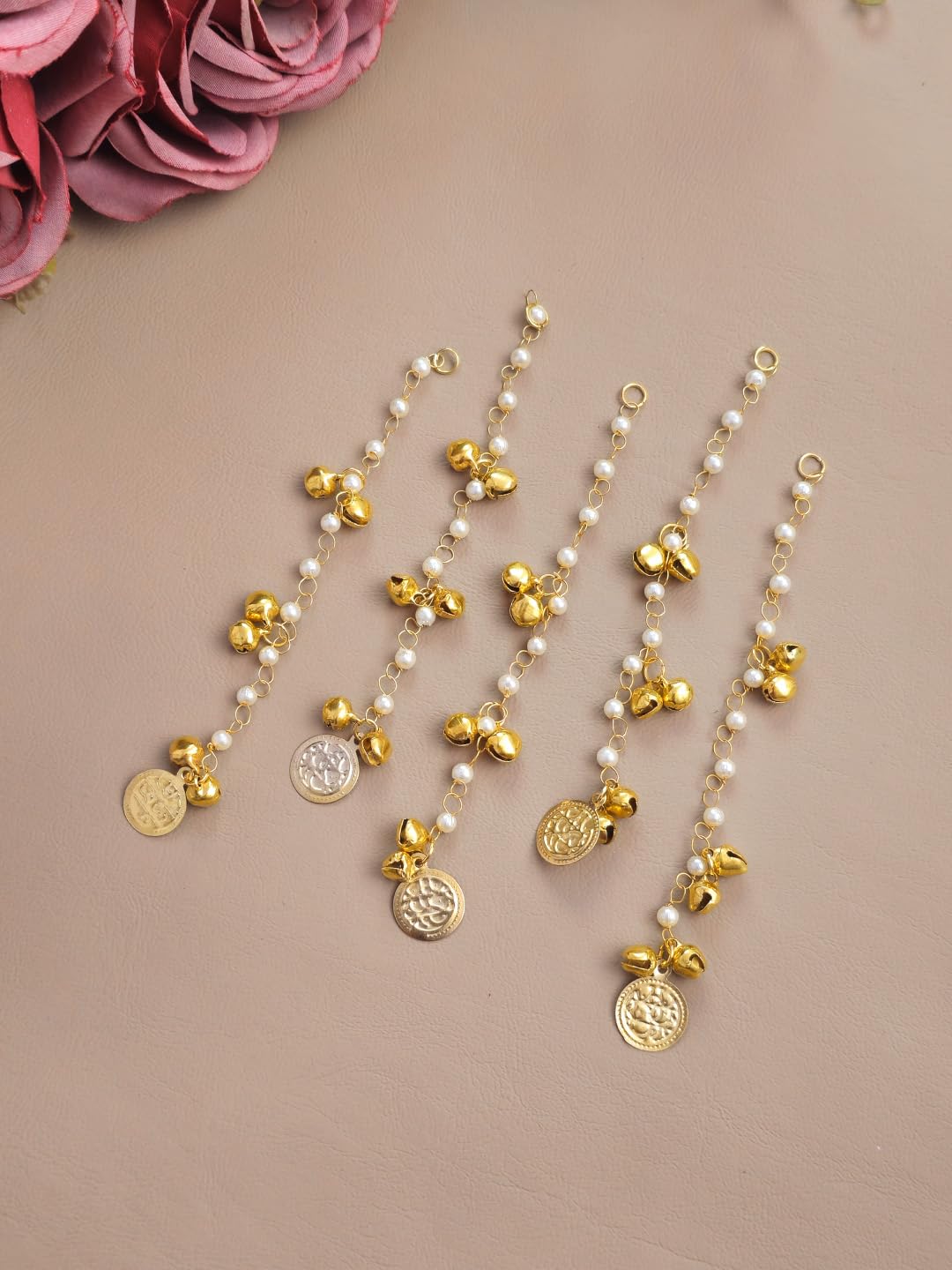 Wedding Ghungroo Coin Hair Pin Jewellery, Bridal Hair Accessories, Set of 5-picture-10
