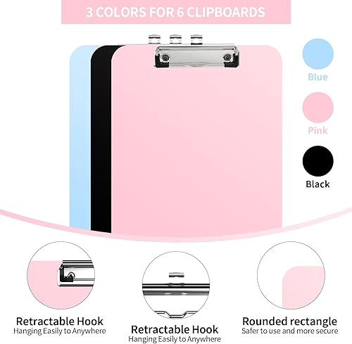 Miniatura 3 de Portapapeles, Clip de perfil bajo estándar, para suministros de oficina 6 uds.