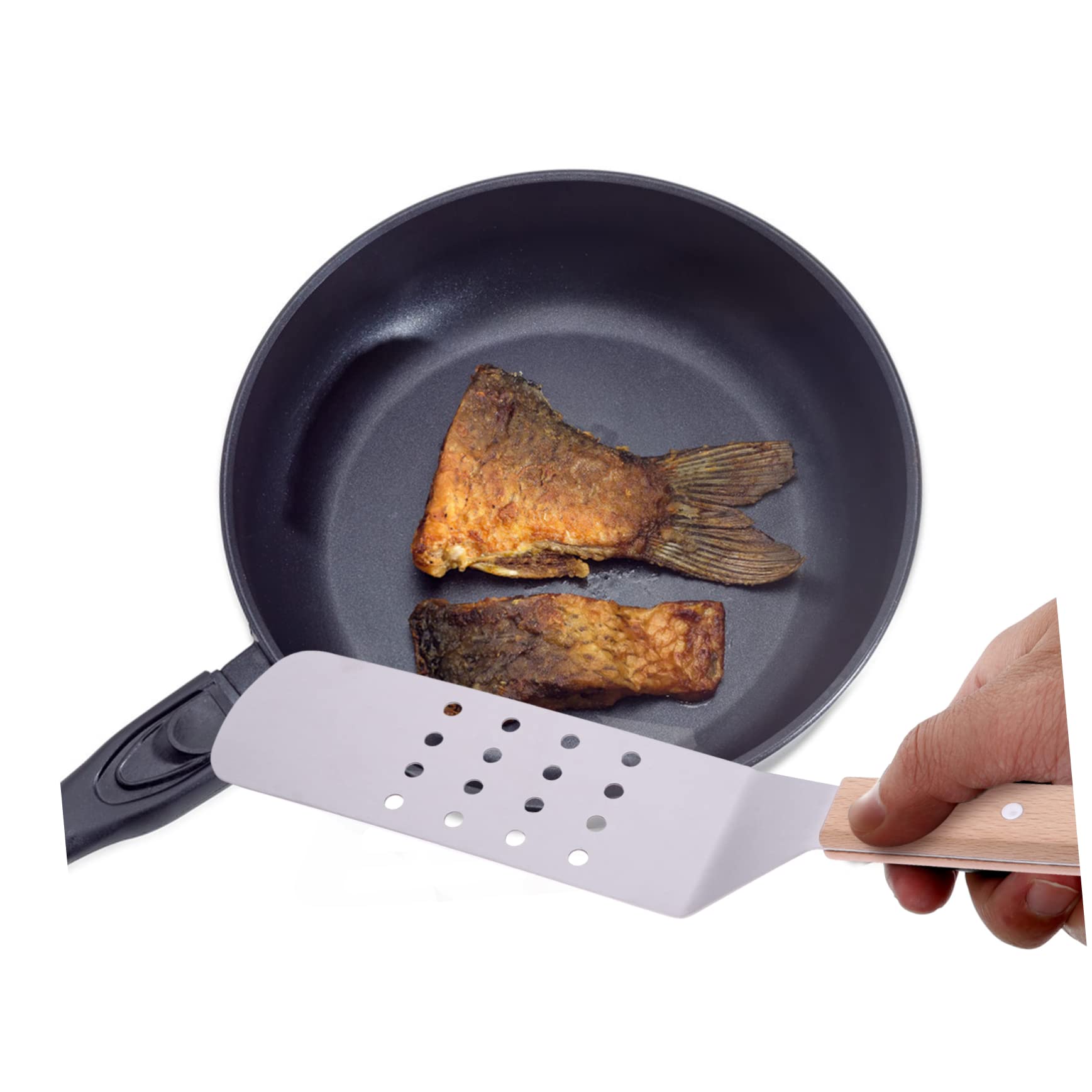 Alipis Edelstahl Küchenspatel mit Pizzaspatel Steak-wender und Praktischen Transferschaufeln für Effizientes Kochen und Servieren