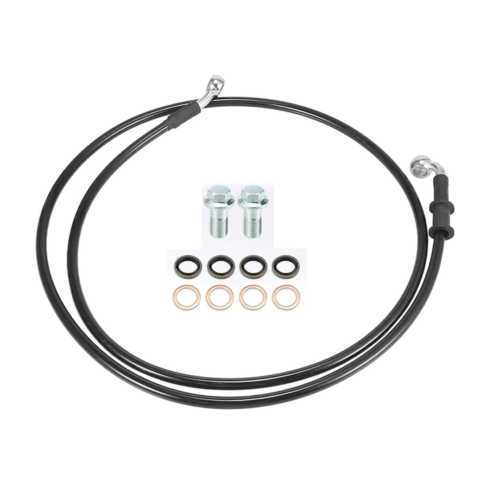 Hydraulic Brake Hose Motorcycle 10cm~500cm Stainless Steel Hydraulic Brake Clutch Oil Hose Braided Line Pipe 28° - 90° M10 Banjo(470cm)