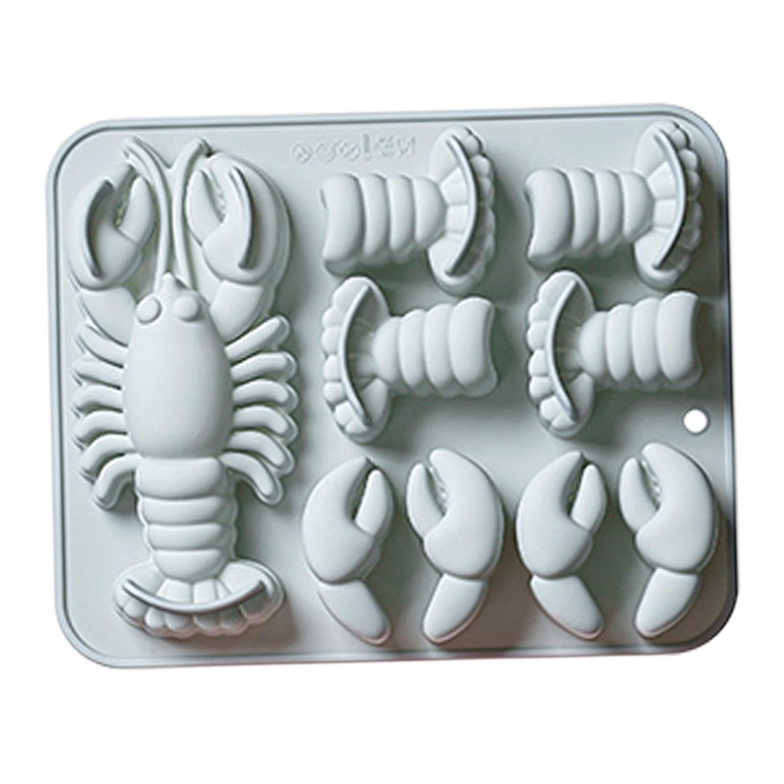 PANGBOER Lobster Mold, 9 Cavity Silicone Molding Tray 19.5 X 15.8 Cm with Clear Relief Detail for Decorating Display Projects