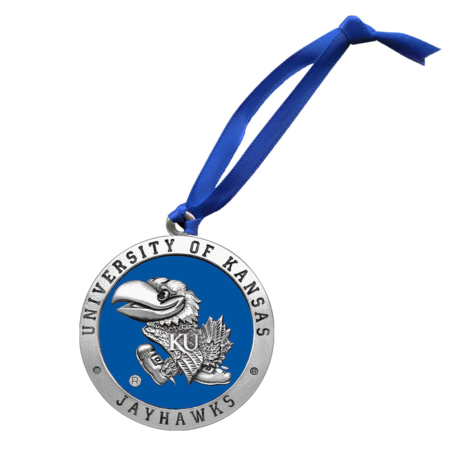 Kansas Ornament | Hand-Sculpted Christmas Tree Ornament | Intricately Crafted Metal Pewter Alma Mater Inlay