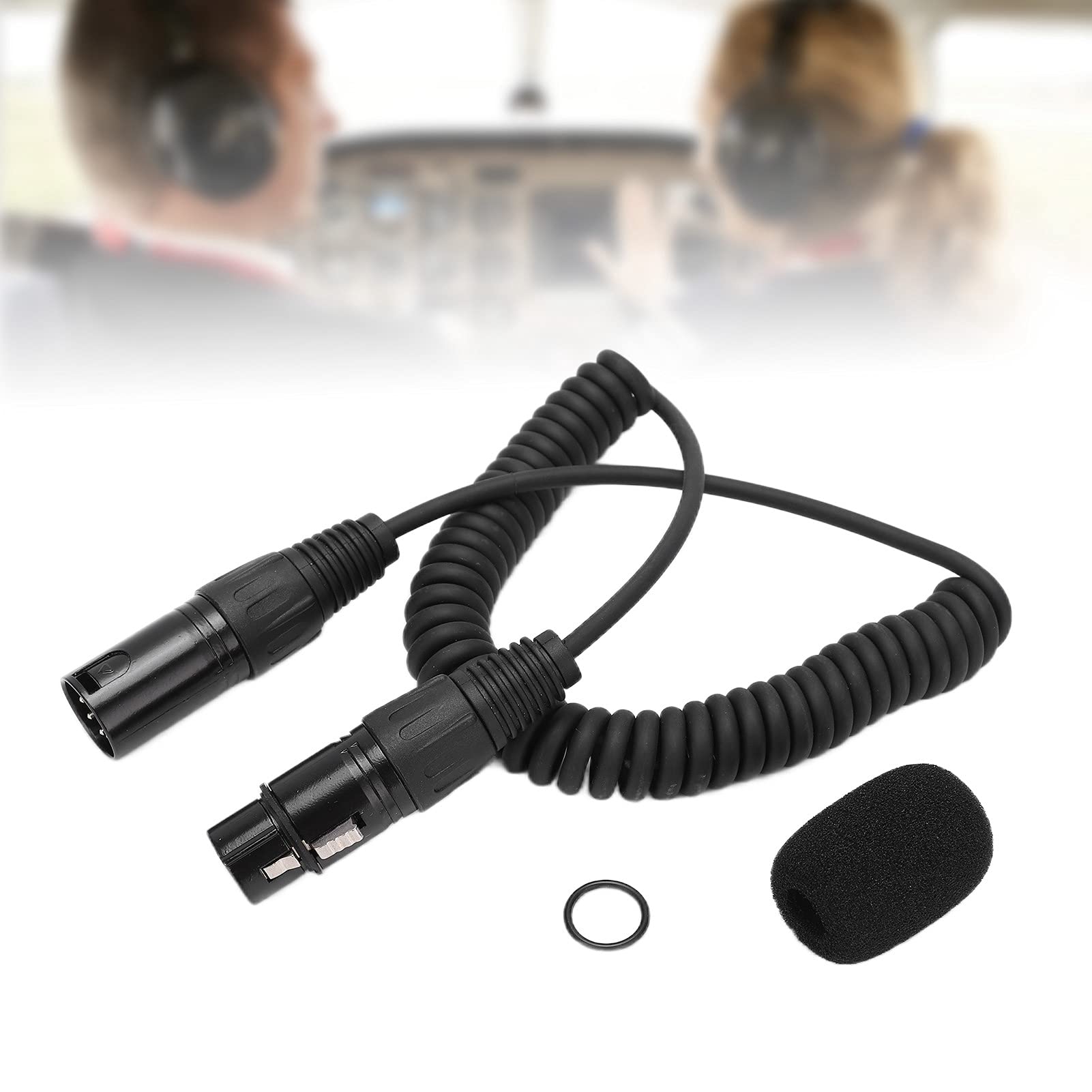Câble enroulé de Rallonge de Casque sécurisé pour Casque D'aviation, Transmission Fiable du Signal, Matériau en Alliage ABS de Haute qualité, Longueur de 2 à 6,6 Pieds