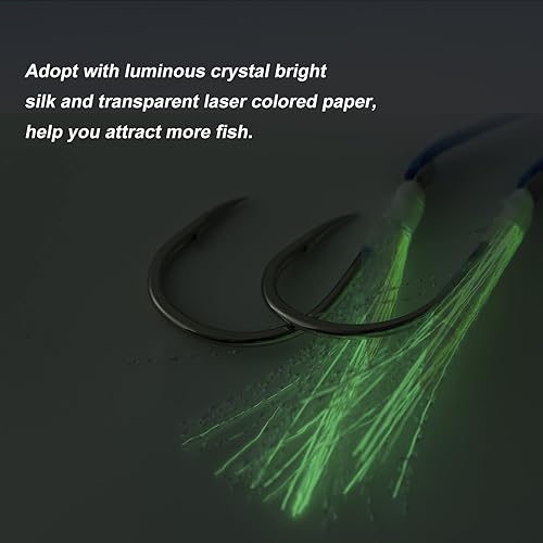 Miniatura 3 de Goture Kit de ganchos de asistencia de pesca dobles, gancho de asistencia de plantilla, gancho de brillo lento, rápido otoño, anzuelo de pesca para