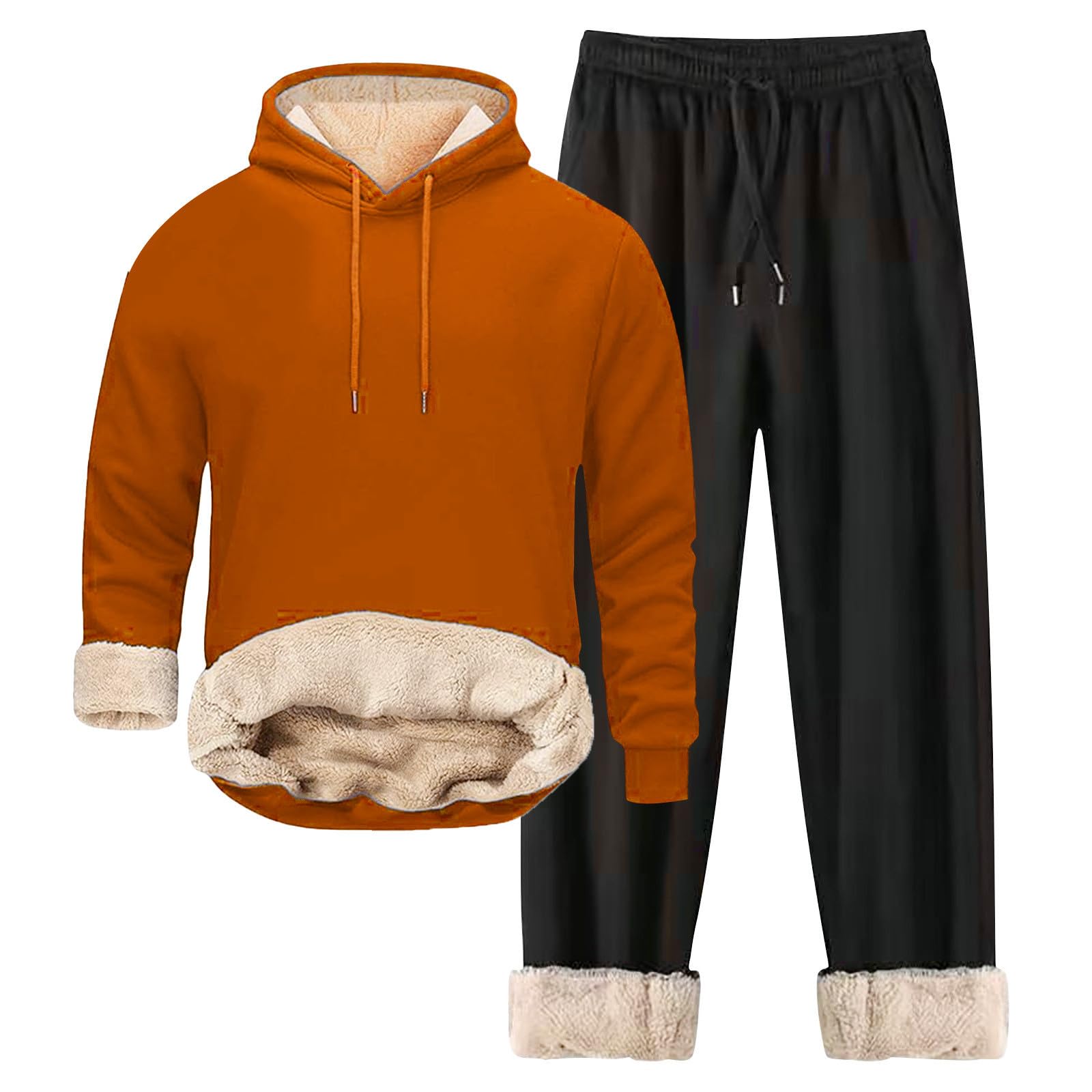 Tuta Da Jogging Invernale Uomo 2 Pezzi In Pile – Calda, Con Zip E Pantaloni Cargo, Thicken Termico Per Sport E Tempo Libero