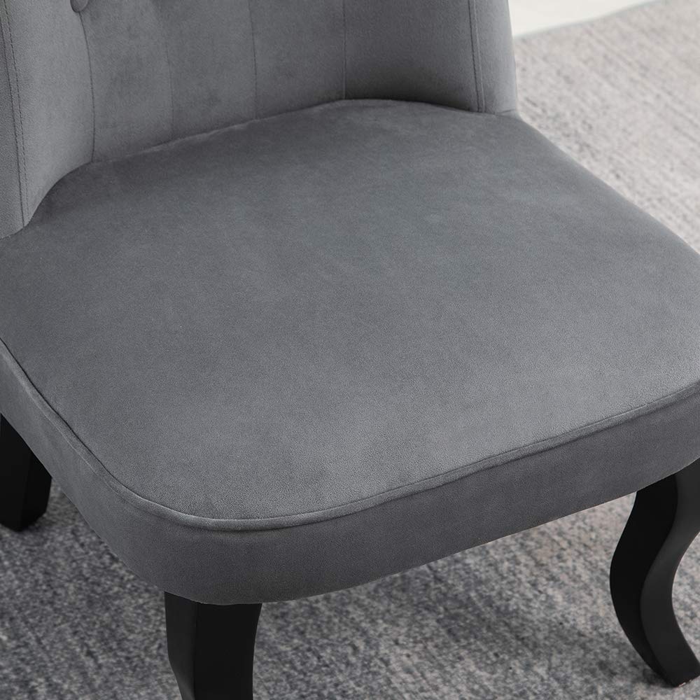 Ansley&HosHo Grey Dining Chairs Set of 2 Velvet Upholstered Seat with