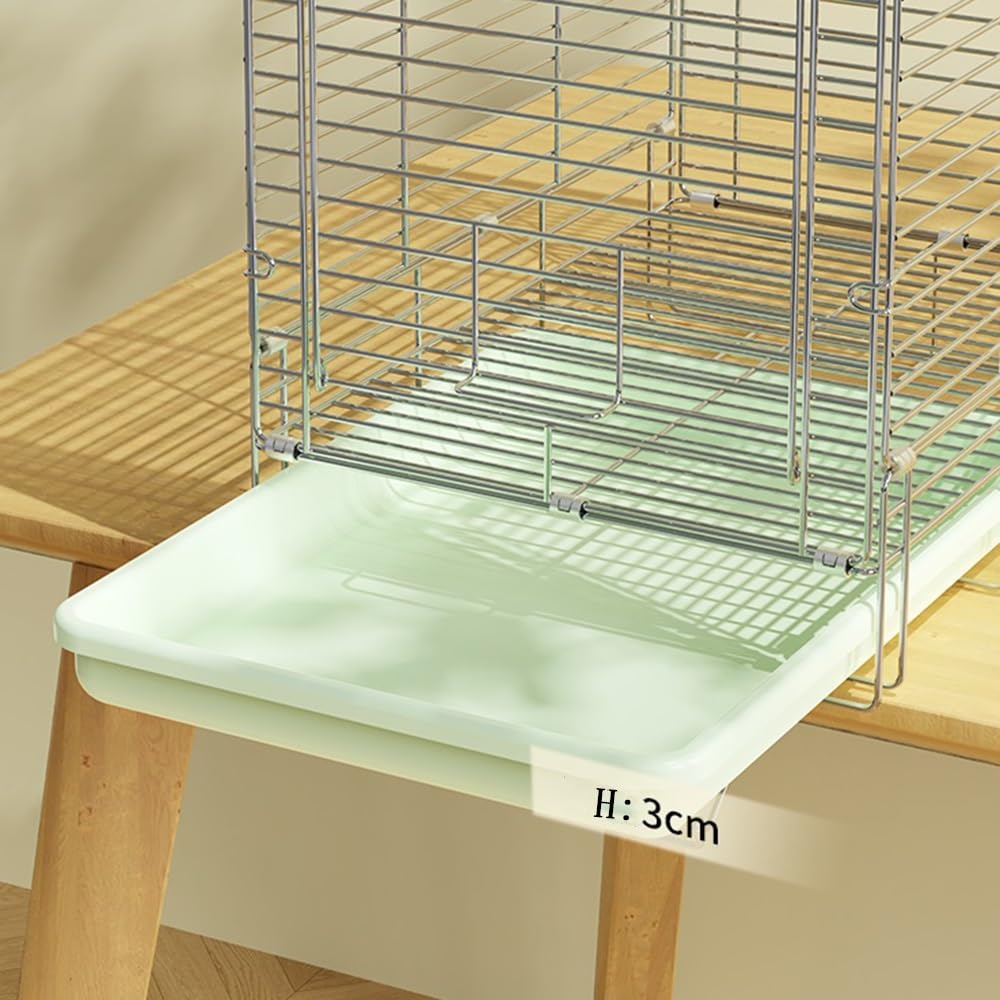 Jaula para pájaros, Jaula para Loros con Bandeja Plegable y Asas Dobles para facilitar la Limpieza y el Transporte de Aves, Ideal para Uso en Exteriores. Jaula de Viaje para pájaros (Blanca)