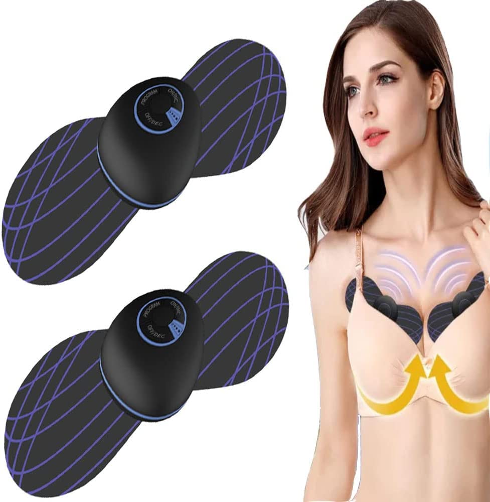 PlumpyLift Breast Microcurrent Massager,USB Wireless Breast Massager, Portable Electric Vibration Bust Lift Enhancer Machine for Enlargement Anti Sagging (2pcs)