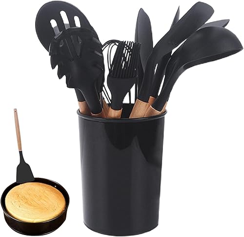 Miniatura 5 de Juego de utensilios de cocina de silicona - Juego de utensilios de cocina antiadherentes  Juego de utensilios de cocina de silicona con soporte,