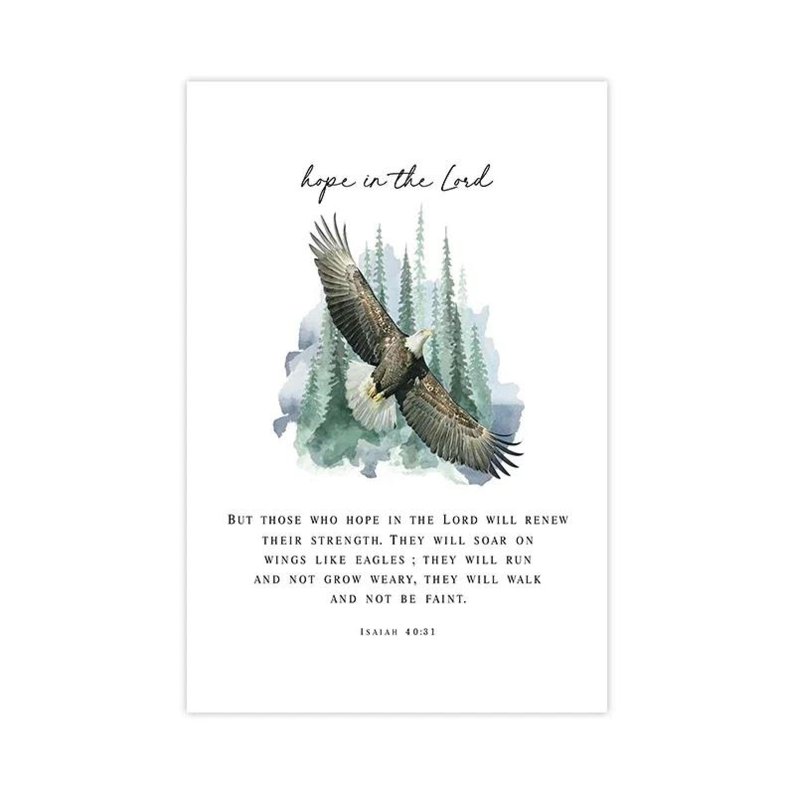 Baibexing Bible Verse Isaiah 40:31 Fear Not Quote Canvas Painting Poster And Prints Wall Art Picture Christian Wall Decor A6 50X70Cm Unframed