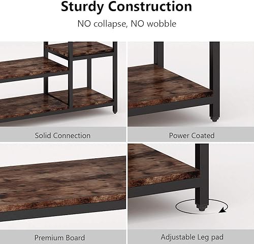 Vista 6 de LITTLE TREE Perchero de Ropa de Madera Independiente para Armario, Perchero de Prendas Resistente con Estantes, Percheros Colgantes para Ropa