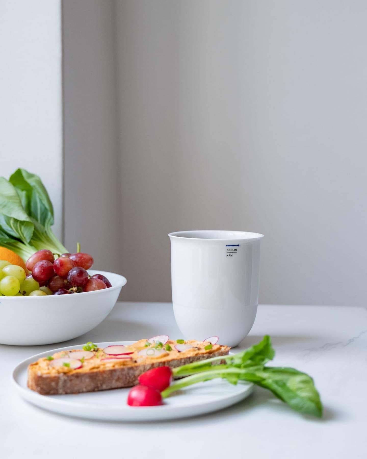 KPM Berlin LAB kubek zestaw duo nr 2H, ręcznie wykonany kubek porcelanowy 0,35 l, kubek do kawy, zestaw białych kubków w pudełku prezentowym