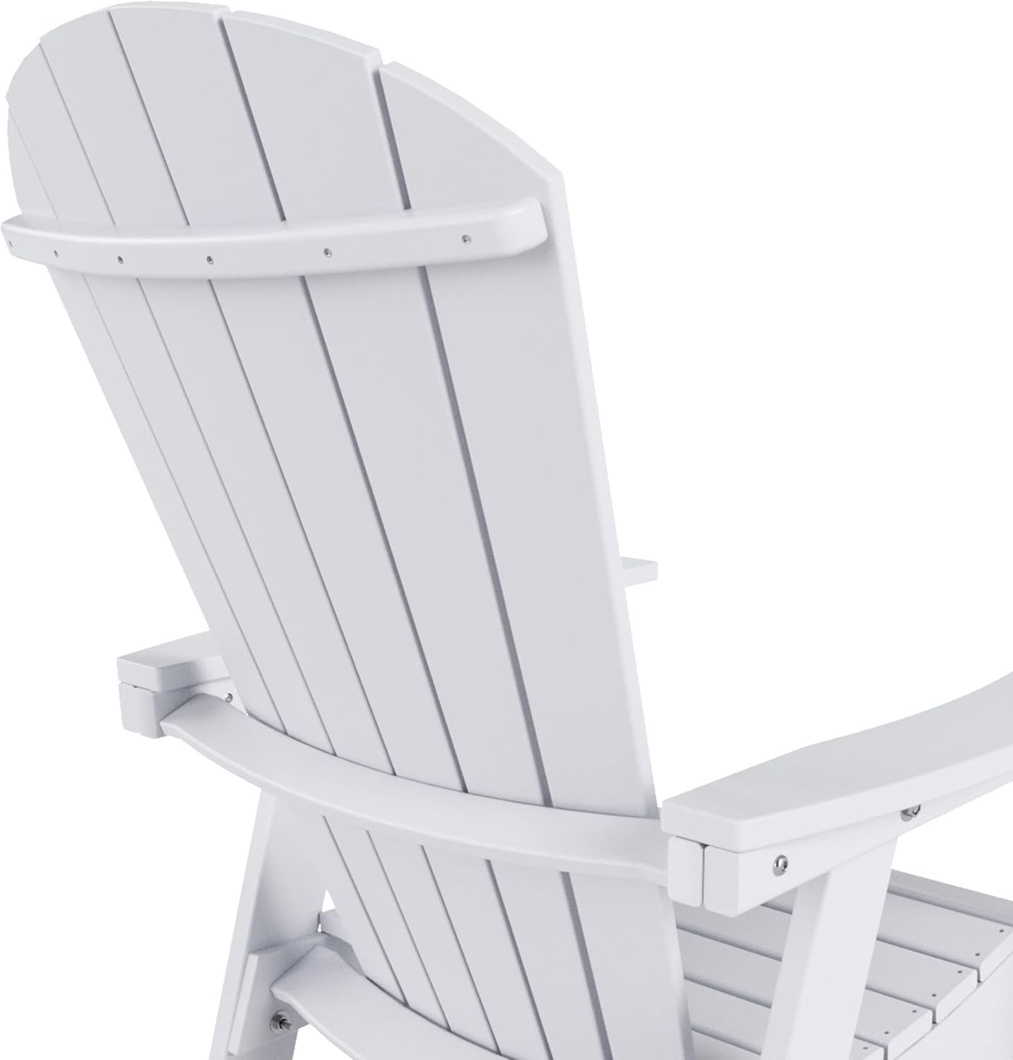 WestinTrends Dylan Adirondack Outdoor Dining Set for 4, All Weather Poly Lumber Patio Table and Chairs Set of 4, 47" Trestle Round Dining Table and Seashell Adirondack Dining Chair, White