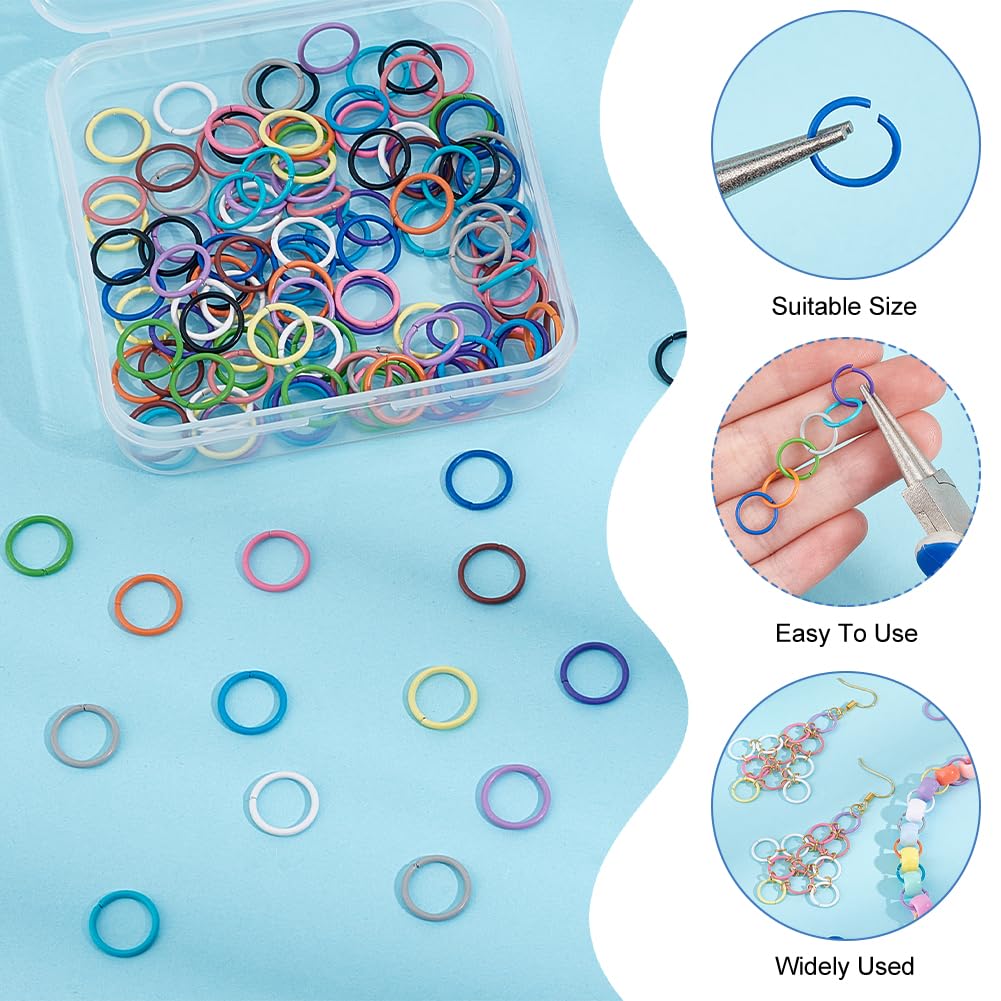 100-Pack 10mm Colored Jump Rings - Iron Jewelry Making Connectors For Keychains