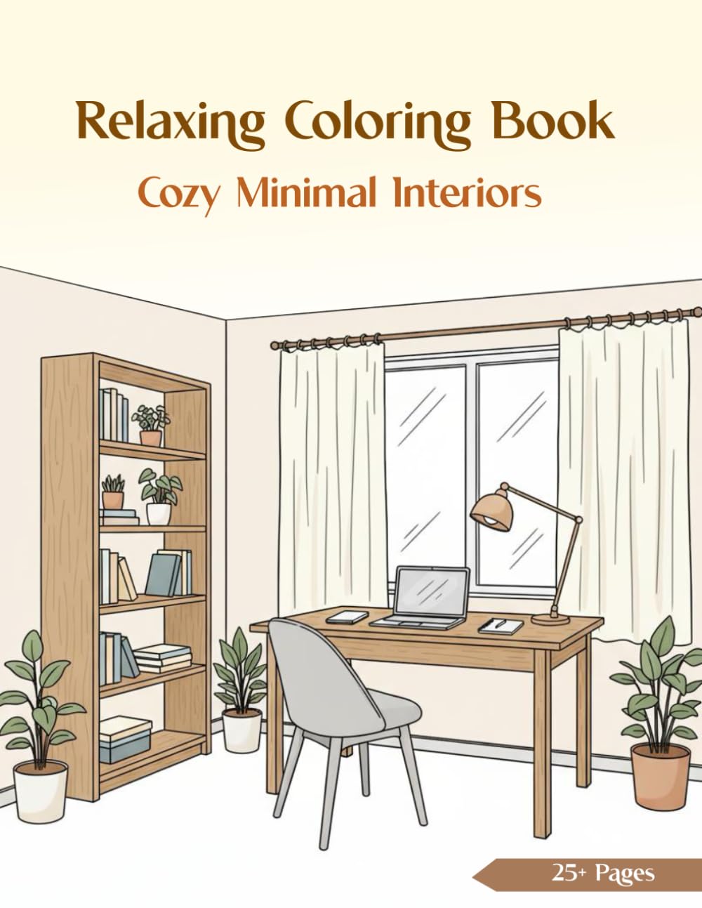 Relaxing Coloring Book: Cozy Minimal Interiors Coloring Book Relaxing Rooms for Stress Relief and Calm