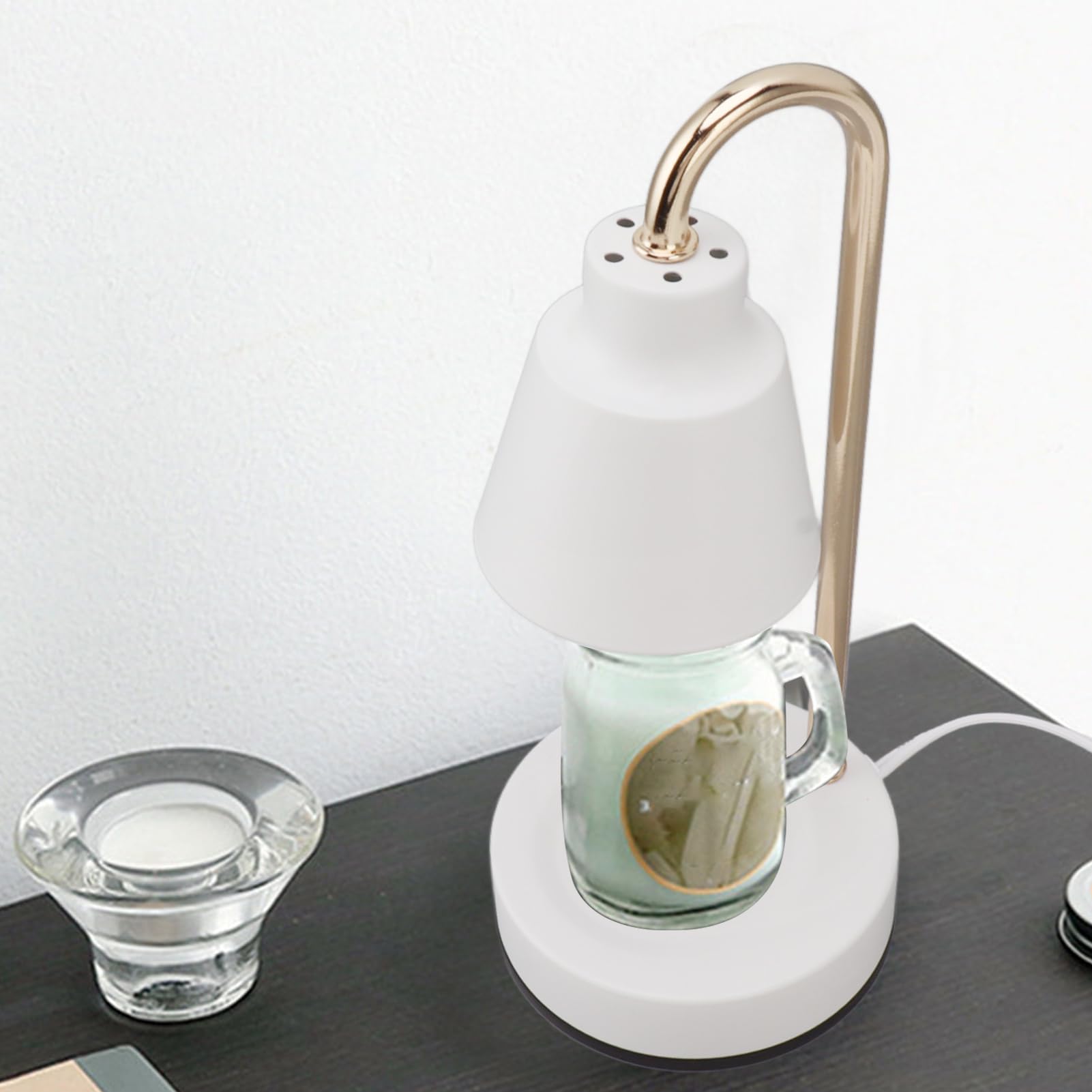 Asixxsix Aromas Electric Wax Melting Lamp, Candle Warmer Lamp with Timer, Dimmable and Adjustable Light Wax Melting Warmer for Scented Wax Jar Candles, Decorative Candle Heater Home (US Plug)
