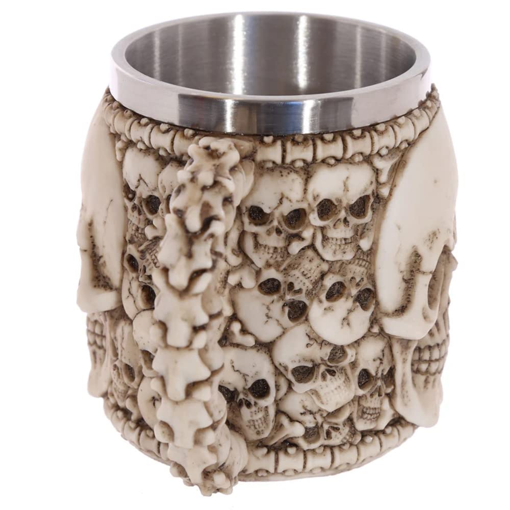 Puckator Men's Multicolor Multi Skull With Skull Emblem Tankard - Pint Glass - Viking Goblet - Fantasy Home Decoration - Beer Mugs - Viking Cup - Cool Glasses For Drinking - Tankers For - Resin