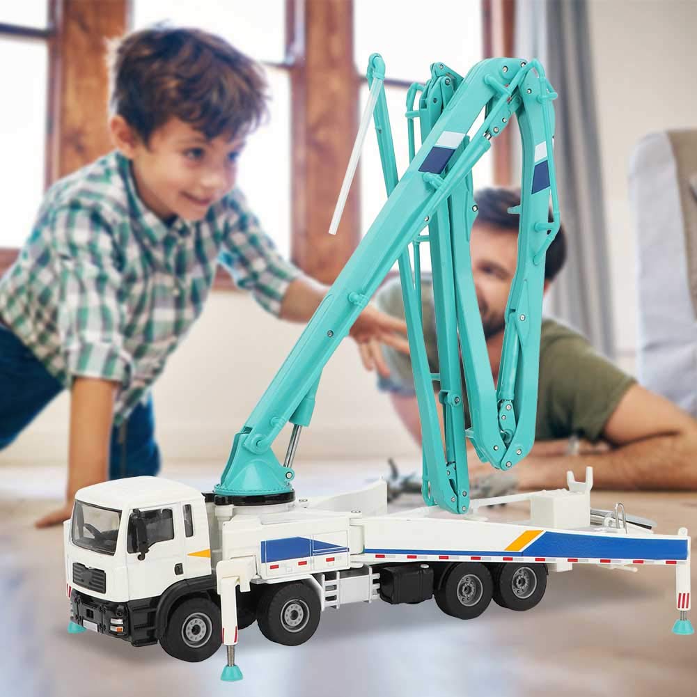 Pompa do betonu, model samochodu, inżynieryjna pompa do betonu ciężarowego, skala 1:55, stop 40 cm, realistyczny wystrój domu, dla chłopców i dzieci, urodzinowy