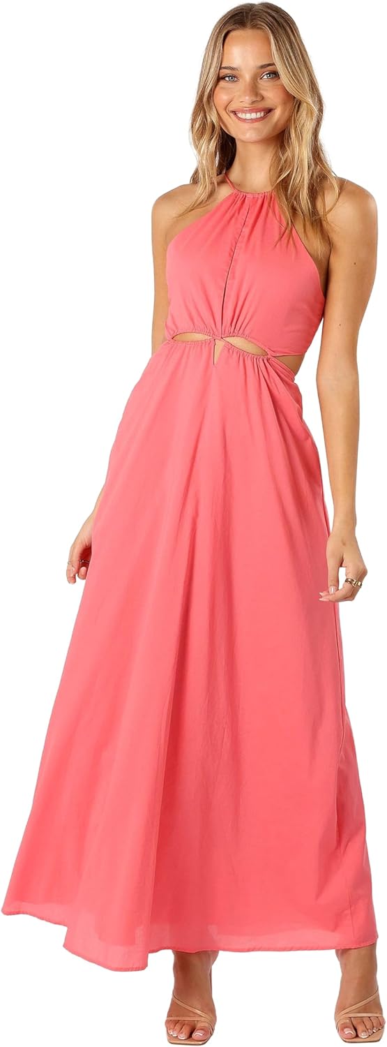 Petal & Pup Womens Carton Halterneck Maxi Dress