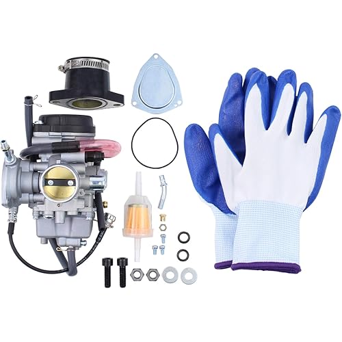 MOTOKU Carburetor Carb and Intake Manifold Boot for Yamaha Big Bear 250 400 Wolverine 350 450 Bruin 250 350 Kodiak 400 450 Grizzly 350 400 450
