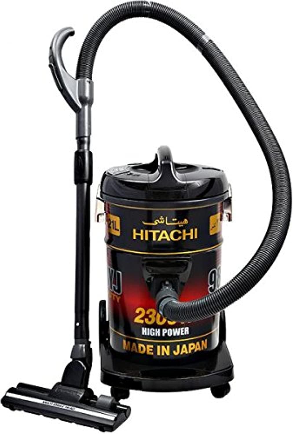 Drum Vacuum Cleaner 2300 Watts, 21 Liters Dust Capacity, Removable & Washable Filter, Rug-Floor Nozzle With Multi Angle Head, Best For Home, Office & Mosque, MADE IN JAPAN - CV9800YJ240BR