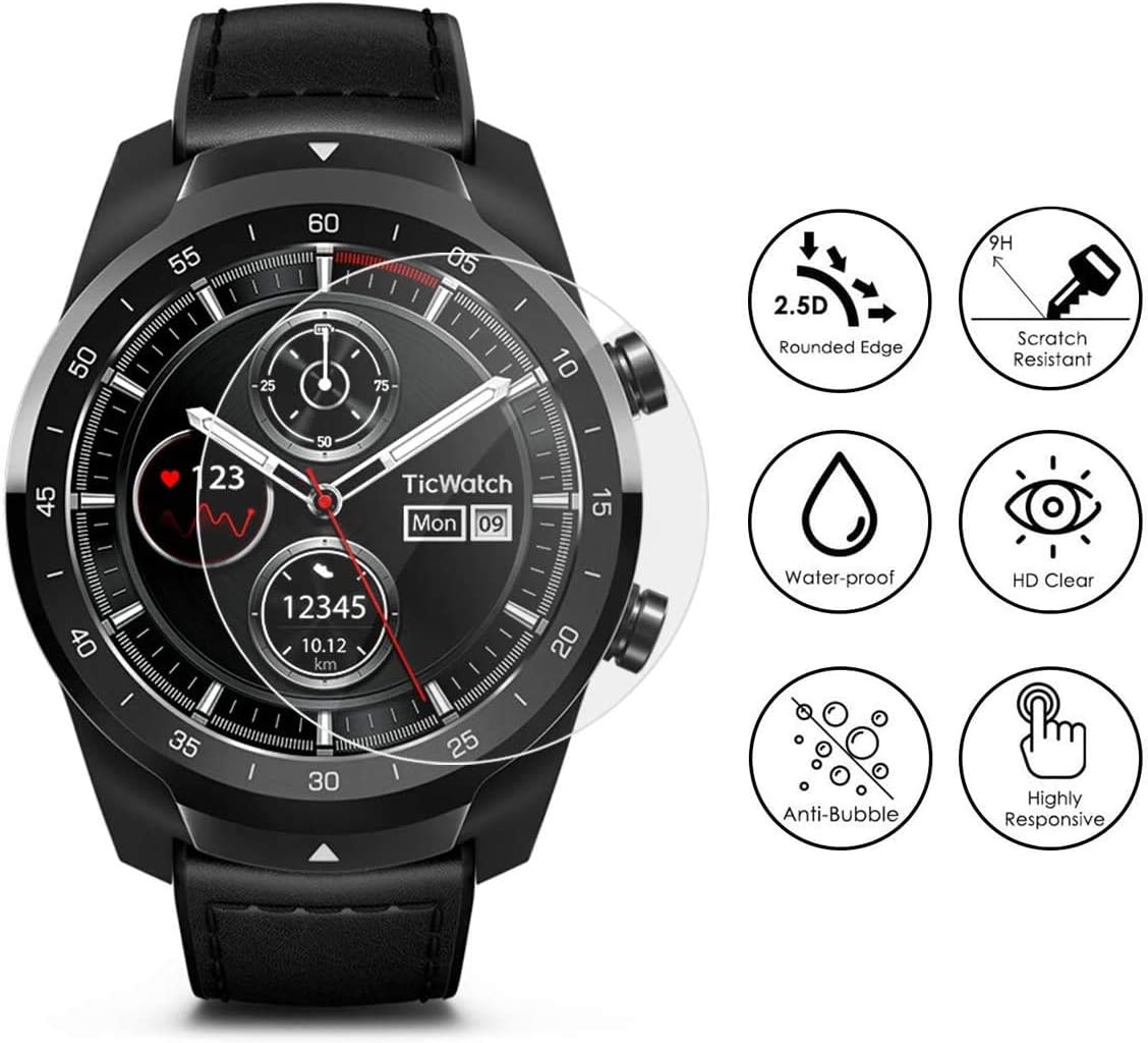 Universal Round Watch HD Tempered Glass Screen Protector, Anti-Scratch, Anti-Fingerprint, 35mm Diameter (3 Pack) image 4