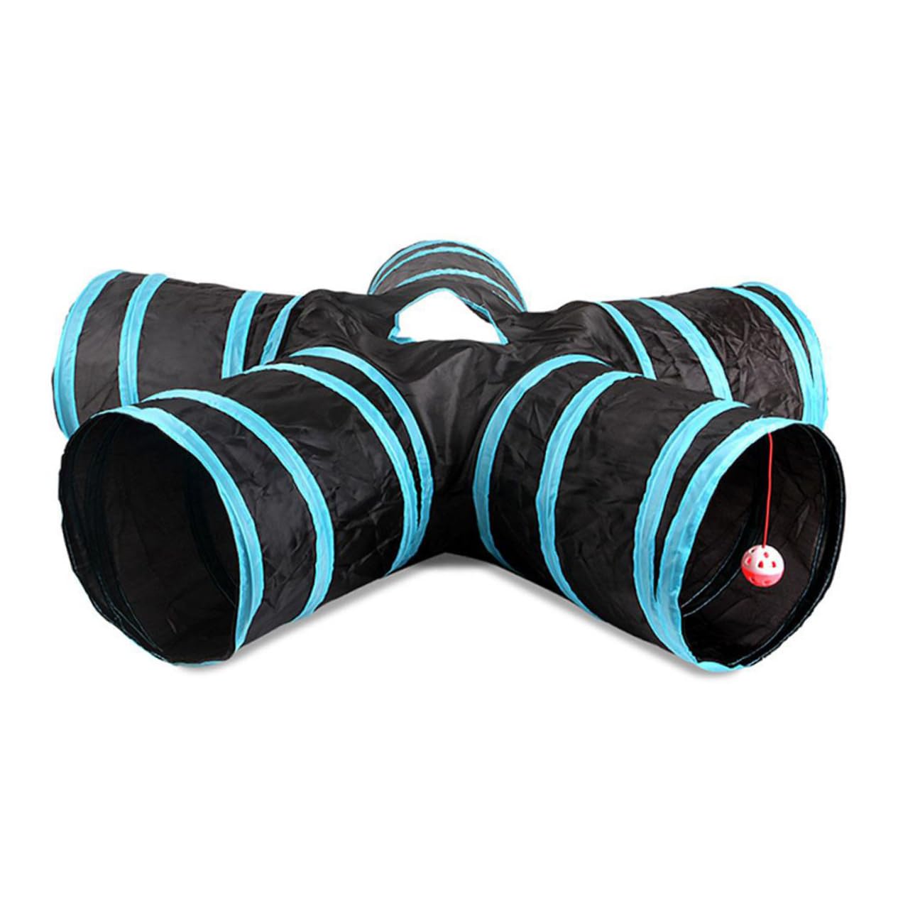 FRCOLOR 3 Piezas de Tubos de hámster Plumas para Juguetes para Gatos, Juguetes para Perros pequeños, Juego de Animales, Juguetes para Perros, Juguetes para Mascotas, túnel Plegable de 5 vías, túnel