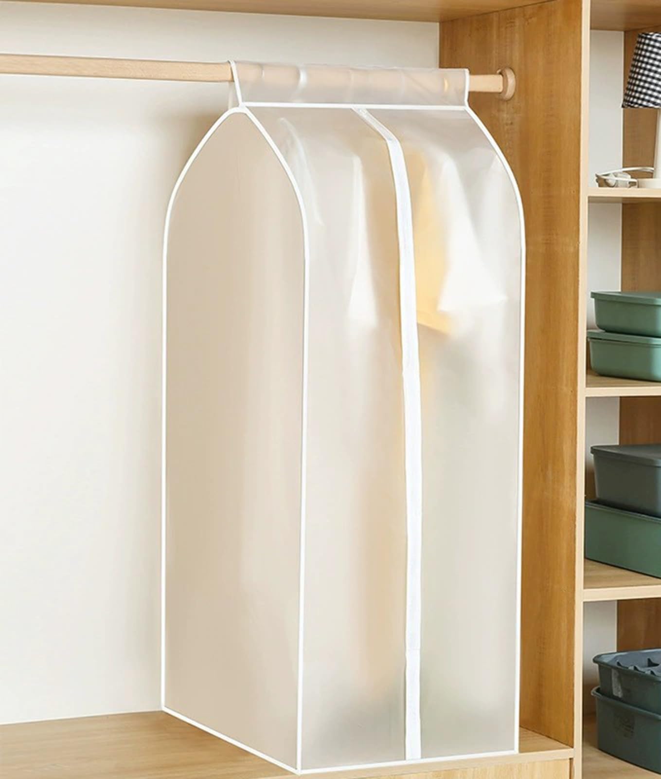HADECOLL Dustproof Clothes Storage Bag, Moth-Proof Protector For Travel And Storage, Translucent Hanging Cover For Coats And Suits, Moisture-Proof Design