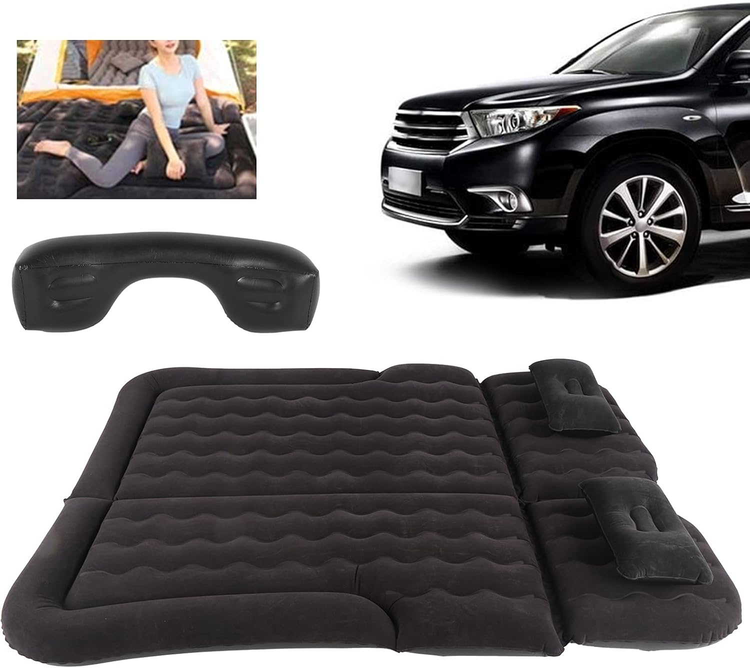 HURRISE Air Mattress, Mattress,Inflatable Mattress,Blow Up Mattress,Air Mattress Twin,12V Electric Inflator Pump for SUV MPV RV for Camping and Travels