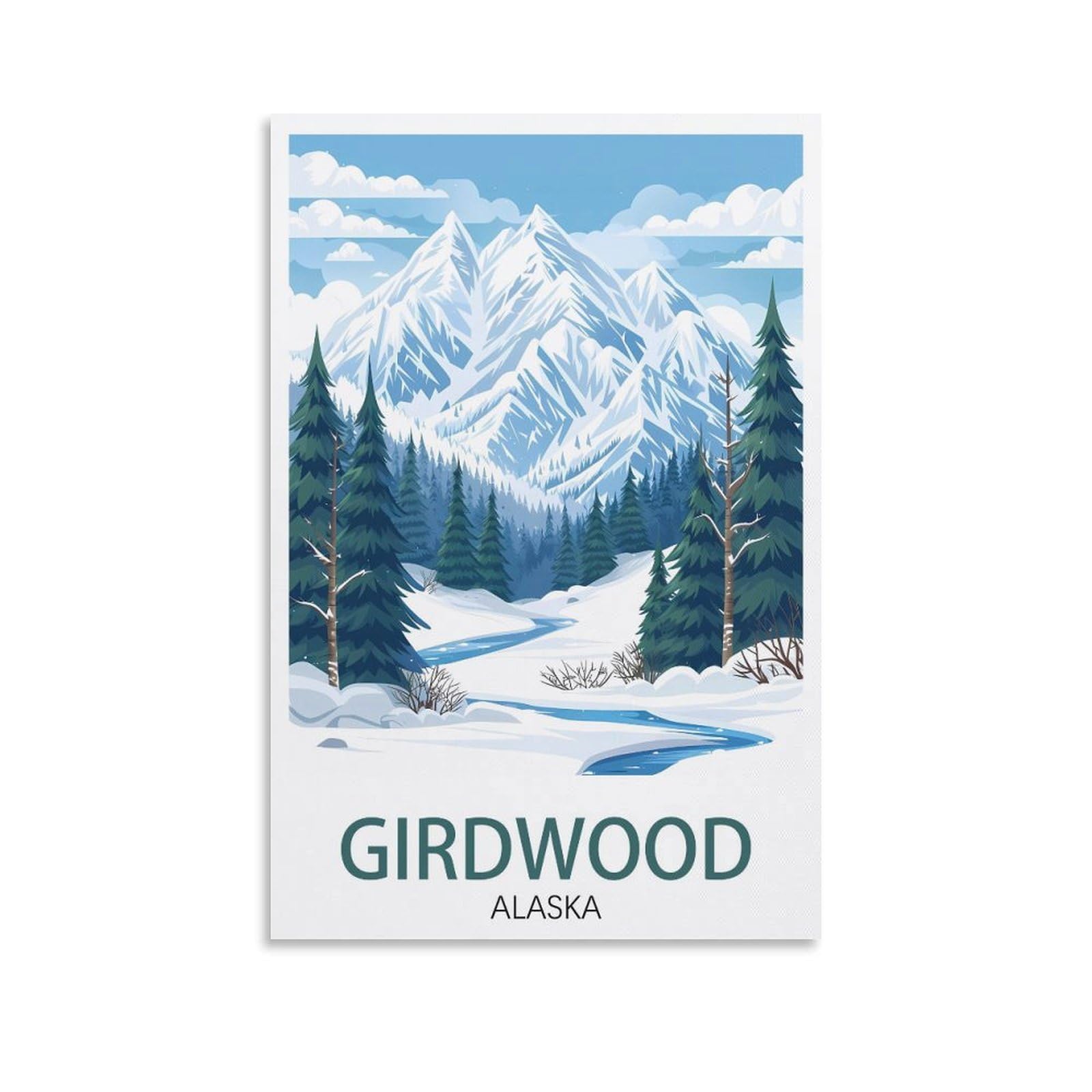 Retro Vintage Wall tin Plaque,Girdwood Alaska,Art Plaque Poster Wall Decor for Home Tool Room Bar Club Restaurant Cafe 20x30cm
