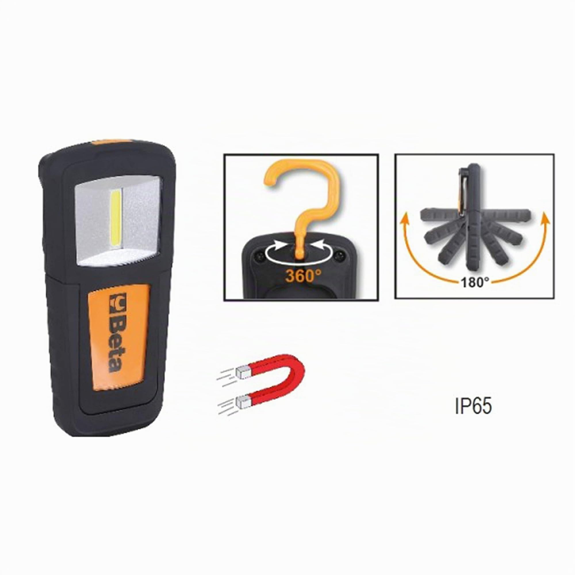 Beta 1838COB - Lámpara recargable compacta con LED de muy alta luminosidad. Batería de polímero de litio