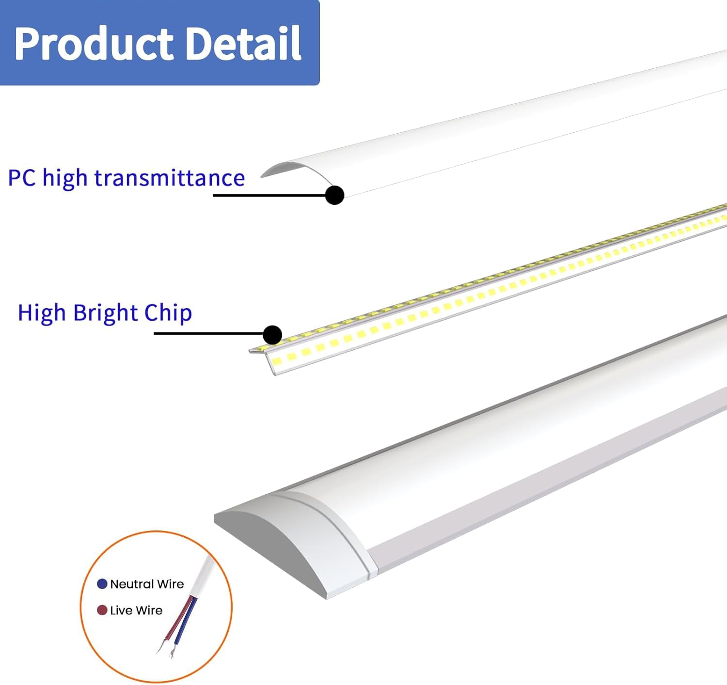 4 Stück 40W 120cm LED Feuchtraumleuchte Röhre Kellerlampe Leuchtstofflampe Neutralweiß 4500K Leuchtröhre für Schlafzimmer Wohnzimmer Werkstatt