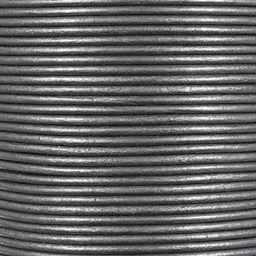 2Mm Genuine Round Leather Cord Strips For Bracelets, Necklaces, Beading, And Other Jewelry Making – 10 Yards / 9.1 Meters – Grey #TOP2