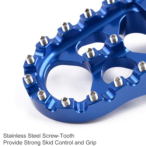 Miniatura 3 de Motor-mh - Reposapiés ancho CNC para motocicleta Yamaha PW50 1981-2019, PW80 1983-2017, TTR90 2000-2003, TW200 1987-2020, azul