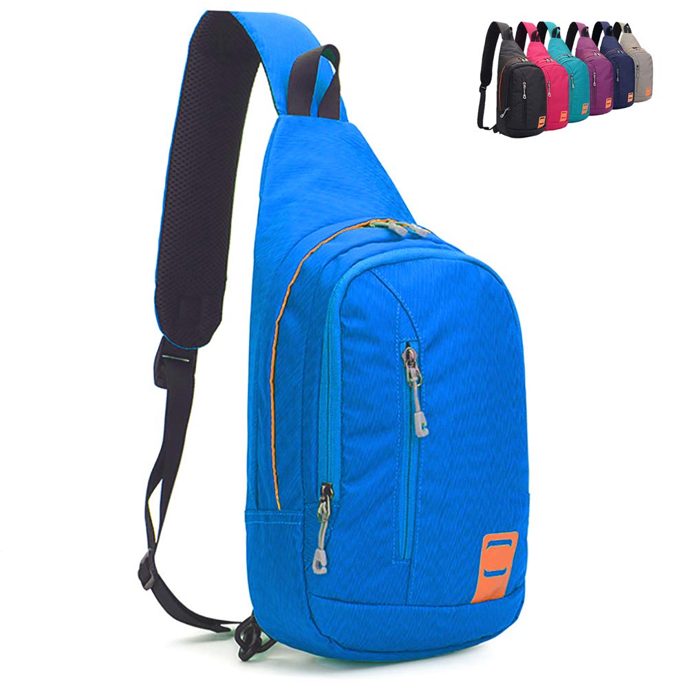 Peicees Small Sling Backpack Waterproof Unisex Shoulder Bag Chest Crossbody Daypack