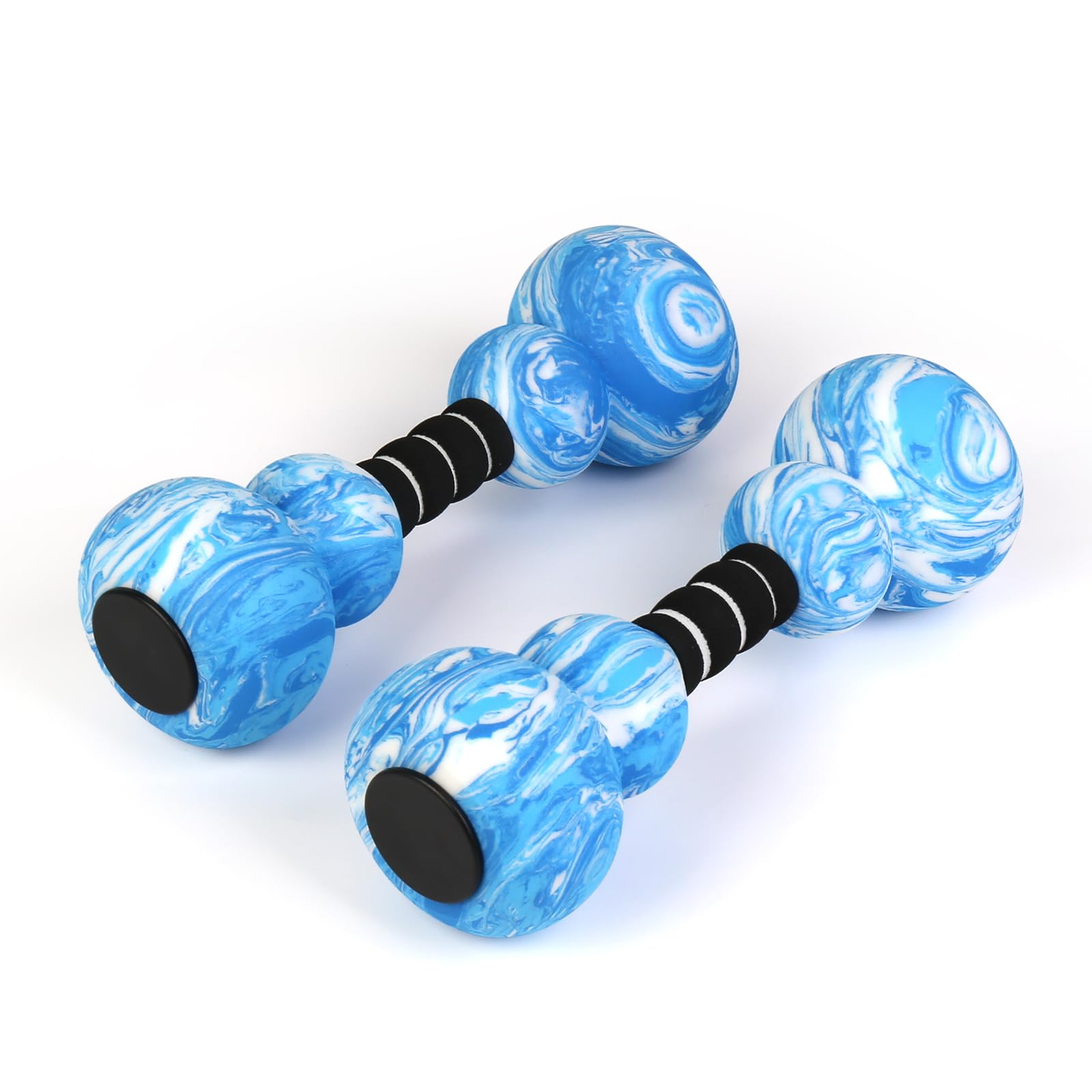 Water Dumbbells, 2PCS Aquatic Exercise Dumbbells, EVA Foam Water Weights for Adults Women Water Workouts Tools for Youth (Blue+White)