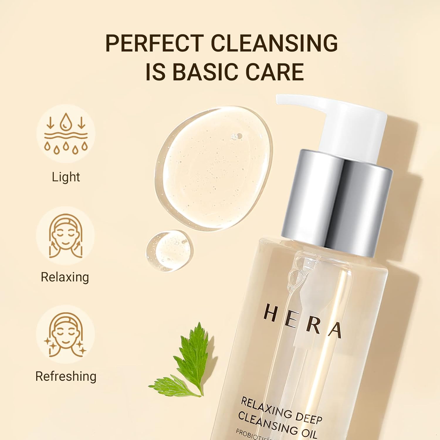 HERA Gentle Cleansing Oil, Soothing and Moisturizing Makeup Removal for Dry, Sensitive Skin by Amorepacific, 6.76 FL OZ