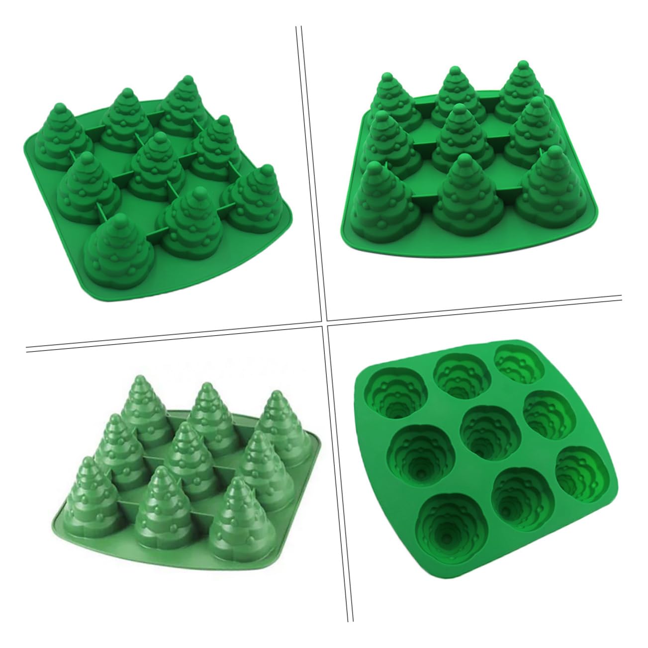 MAGICLULU 2 Pezzi Adorabile Stampo Per Biscotti A Forma Di Albero Di Natale Strumento Unico Per Modellare Il Cioccolato Stampo Da Forno Verde