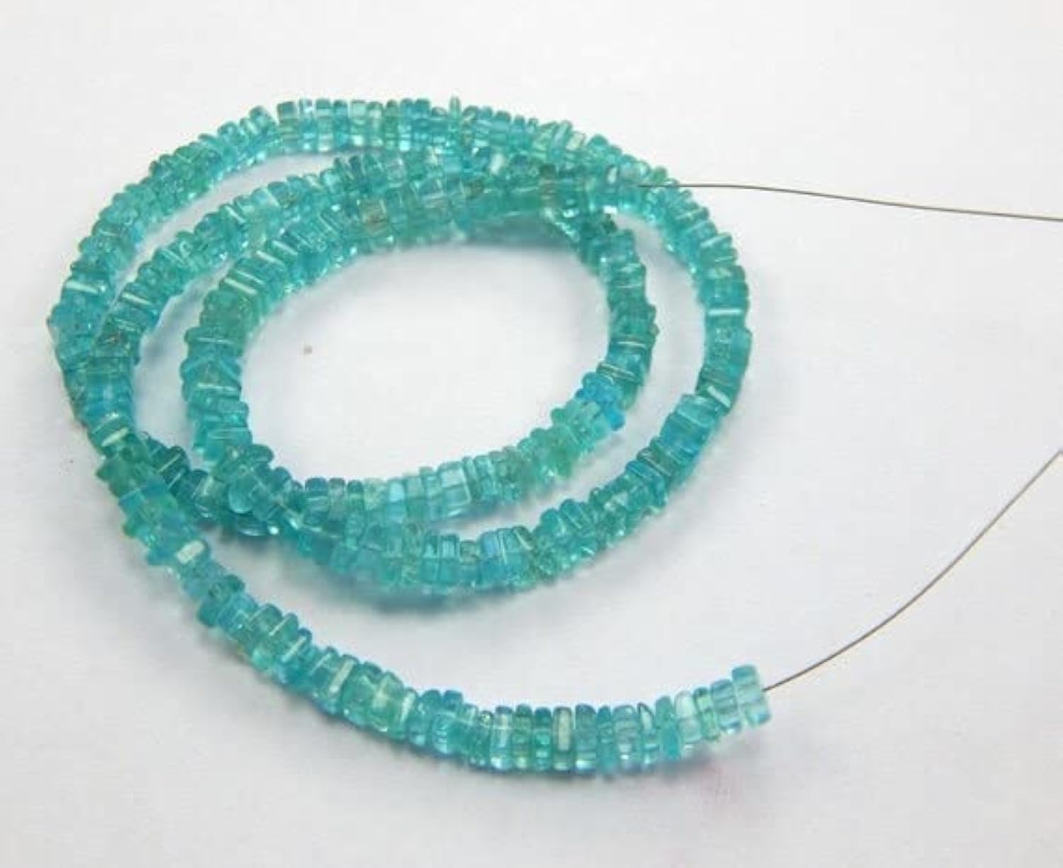 Collier en apatite perles Heishi de 4 mm et 16 pouces pour création de bijoux