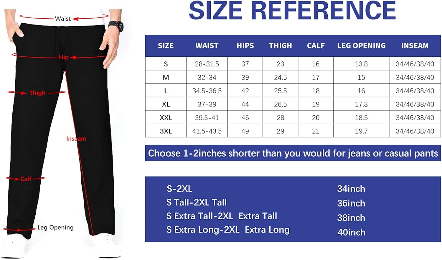 Inseam Men's Tall Yoga Sweatpants 