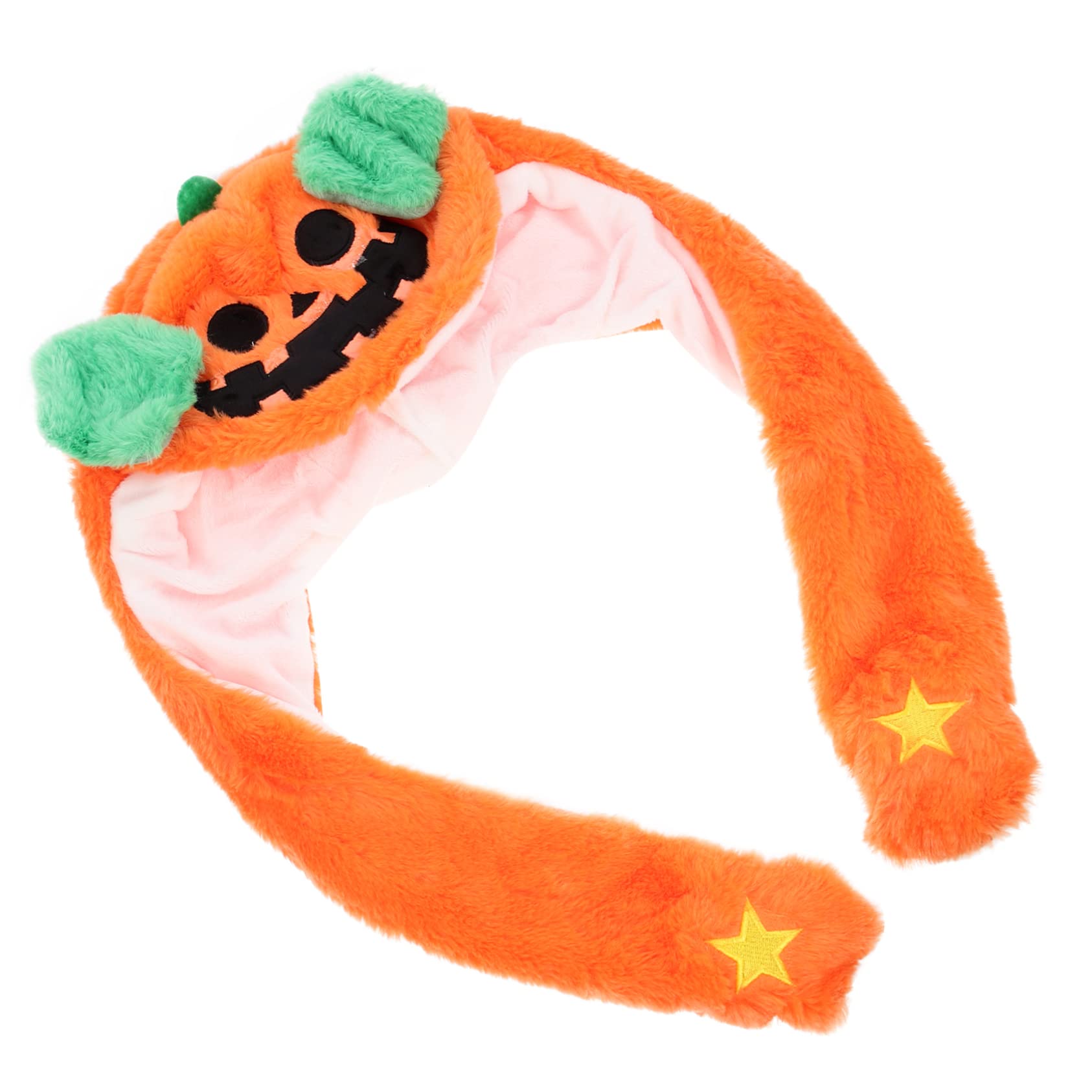 VICASKY 4 Piezas Sombrero En Movimiento De Halloween Gorro Con Orejas Saltadoras Tapones Para Mover Las Orejas Sombreros De Disfraces Sombreros De Animales Felpa Corta Orange