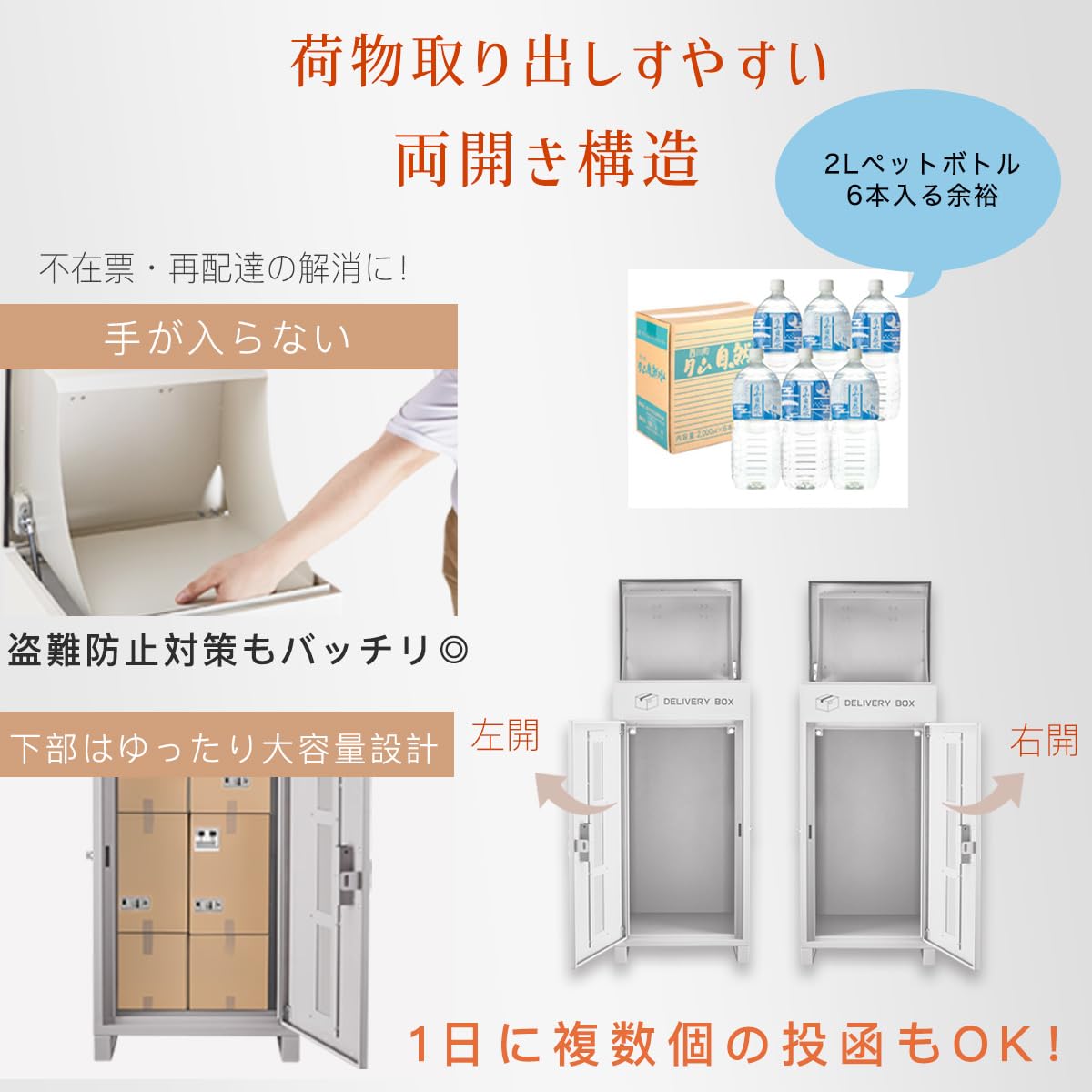Amazon.co.jp: 【複数投函/ポスト一体型/大容量135L】宅配ボックス 