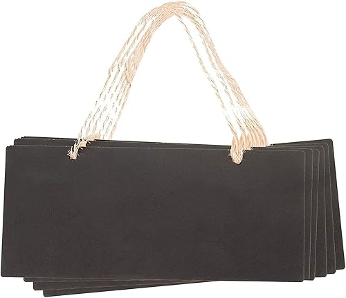 Miniatura 7 de Juvale Paquete de 6 letreros colgantes pequeños para pizarras para bodas, restaurantes, decoración del hogar (7 x 3 pulgadas)