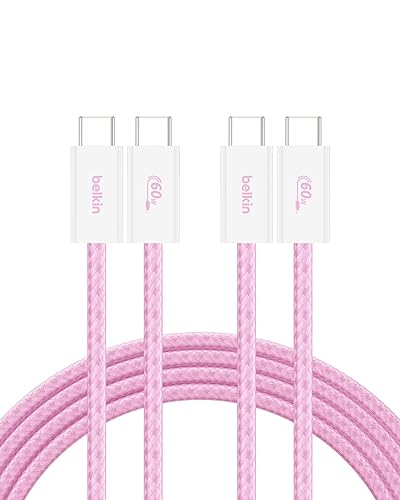 Miniatura 21 de Belkin Cable USB C a USB C, 6.6 pies, 60 W, cargador tipo C, cable de carga para iPhone, suave, trenzado, flexible para iPhone 16, Galaxy S25, Pixel