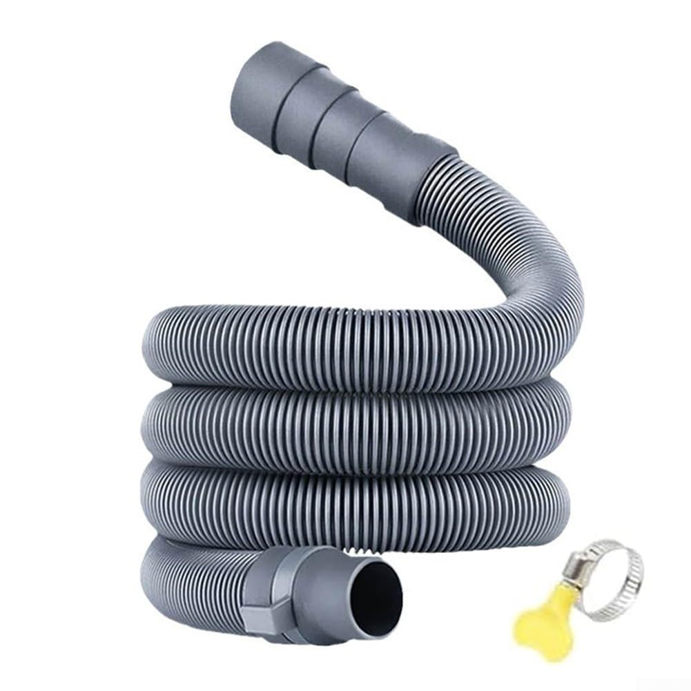 Manguera de desagüe ajustable con cremallera para caravanas y autobuses, manguera de desagüe flexible EVA con adaptador 30-42 mm, gris (5 m)