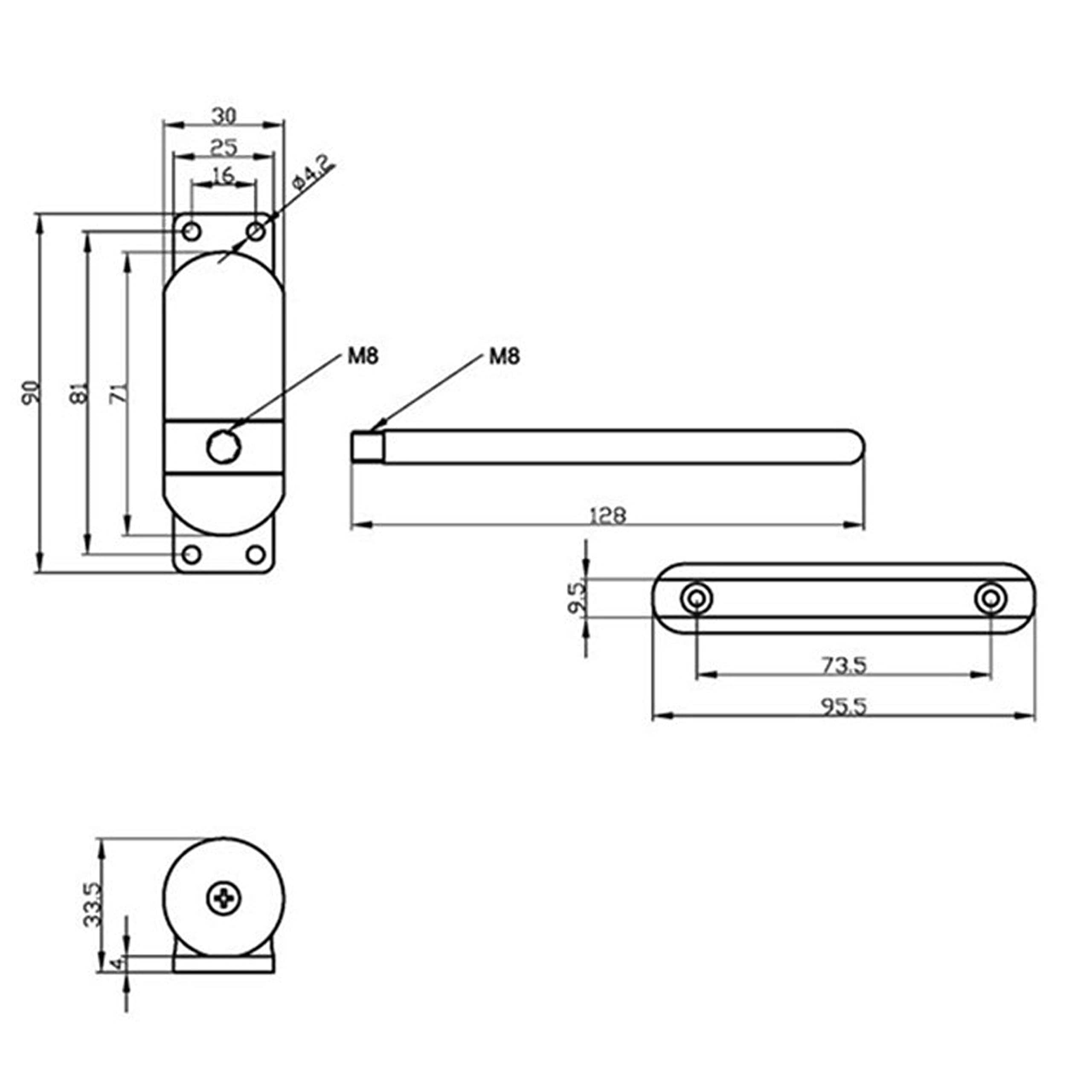 GAQDDRE Ferme-Porte Blanc en Alliage de Zinc, Mini Ferme-Porte à Ressort Automatique réglable monté en Surface, quincaillerie de Porte, 10-60KG